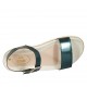 Sandalo da donna in pelle laminata verde petrolio con cinturino e zeppa 2 - Misure disponibili: 42, 43, 44, 45