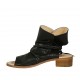 Sandalo accollato da donna con laccio in pelle nera tacco 4 - Misure disponibili: 44, 46