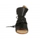 Sandale à lacets pour femmes en cuir noir talon 4 - Pointures disponibles:  46