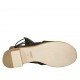 Sandalia de parte frontal alta para mujeres con cordones en piel negra tacon 4 - Tallas disponibles:  46
