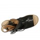 Sandalo accollato da donna con laccio in pelle nera tacco 4 - Misure disponibili: 44, 46
