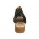 Sandalo accollato con cerniera da donna in pelle nera tacco 4 - Misure disponibili: 42, 43, 44, 45