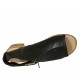 Sandalo accollato con cerniera da donna in pelle nera tacco 4 - Misure disponibili: 42, 43, 44, 45