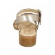 Sandale pour femmes avec boucles réglables en cuir lamé platine talon 4 - Pointures disponibles:  42, 43, 44, 45