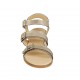 Sandalo da donna con fibbie regolabili in pelle laminata platino tacco 4 - Misure disponibili: 42, 43, 44, 45