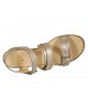 Sandalo da donna con fibbie regolabili in pelle laminata platino tacco 4 - Misure disponibili: 42, 43, 44, 45