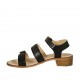 Sandalo da donna con fibbie regolabili in pelle nera tacco 4 - Misure disponibili: 43, 44