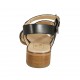 Sandalo da donna con fibbie regolabili in pelle nera tacco 4 - Misure disponibili: 43, 44