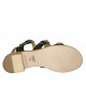 Sandale pour femmes avec boucles réglables en cuir noir talon 4 - Pointures disponibles:  43, 44