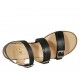 Sandalo da donna con fibbie regolabili in pelle nera tacco 4 - Misure disponibili: 43, 44