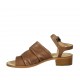 Sandale pour femmes avec courroie en cuir noisette talon 4 - Pointures disponibles:  42, 44