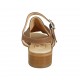 Sandalo da donna con cinturino in pelle nocciola tacco 4 - Misure disponibili: 42, 43, 44