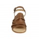 Sandalo da donna con cinturino in pelle nocciola tacco 4 - Misure disponibili: 42, 43, 44