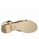 Sandalo da donna con cinturino in pelle nocciola tacco 4 - Misure disponibili: 42, 43, 44