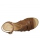 Sandalo da donna con cinturino in pelle nocciola tacco 4 - Misure disponibili: 42, 43, 44