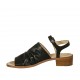 Sandalo da donna con cinturino in pelle nera tacco 4 - Misure disponibili: 42, 43, 44