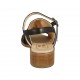 Sandale pour femmes avec courroie en cuir noir talon 4 - Pointures disponibles:  42, 43, 44