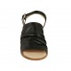 Sandalo da donna con cinturino in pelle nera tacco 4 - Misure disponibili: 42, 43, 44