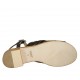 Sandalo da donna con cinturino in pelle nera tacco 4 - Misure disponibili: 42, 43, 44