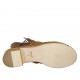 Sandalo accollato da donna con laccio in pelle nocciola tacco 4 - Misure disponibili: 43, 44