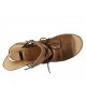 Sandalo accollato da donna con laccio in pelle nocciola tacco 4 - Misure disponibili: 43, 44