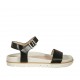 Sandalo da donna in pelle nera con cinturino zeppa 2 - Misure disponibili: 43, 44, 46