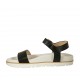 Sandalo da donna in pelle nera con cinturino zeppa 2 - Misure disponibili: 43, 44, 46