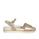 Sandalo da donna con cinturino in pelle laminata platino zeppa 2 - Misure disponibili: 43