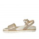 Sandalo da donna con cinturino in pelle laminata platino zeppa 2 - Misure disponibili: 43