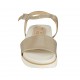 Sandalo da donna con cinturino in pelle laminata platino zeppa 2 - Misure disponibili: 43
