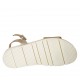 Sandalo da donna con cinturino in pelle laminata platino zeppa 2 - Misure disponibili: 43