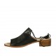 Sandalo da donna con laccio in pelle nera tacco 4 - Misure disponibili: 42, 43, 45, 46