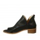 Zapato abierto en punta cerrado hasta el cuello para mujer con cremallera en piel negra tacon 4 - Tallas disponibles:  43, 44, 46