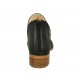 Zapato abierto en punta cerrado hasta el cuello para mujer con cremallera en piel negra tacon 4 - Tallas disponibles:  43, 44, 46