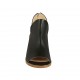 Zapato abierto en punta cerrado hasta el cuello para mujer con cremallera en piel negra tacon 4 - Tallas disponibles:  43, 44, 46