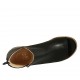 Zapato abierto en punta cerrado hasta el cuello para mujer con cremallera en piel negra tacon 4 - Tallas disponibles:  43, 44, 46