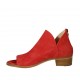 Scarpa aperta da donna con cerniera in nabuk rosso tacco 4 - Misure disponibili: 43, 44