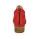 Zapato abierto para mujer con cremallera en nubuk roja tacon 4 - Tallas disponibles:  43, 44
