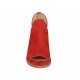 Zapato abierto para mujer con cremallera en nubuk roja tacon 4 - Tallas disponibles:  43, 44