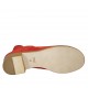 Zapato abierto para mujer con cremallera en nubuk roja tacon 4 - Tallas disponibles:  43, 44