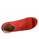 Scarpa aperta da donna con cerniera in nabuk rosso tacco 4 - Misure disponibili: 43, 44