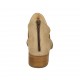 Chaussure ouverte pour femmes avec fermeture éclair en nubuck beige talon 4 - Pointures disponibles:  43, 44, 45