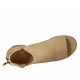 Chaussure ouverte pour femmes avec fermeture éclair en nubuck beige talon 4 - Pointures disponibles:  43, 44, 45