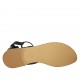 Zapato abierto estilo gladiador con cordones para mujer en piel negra tacon 1 - Tallas disponibles:  45