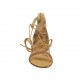 Scarpa aperta stringata alla schiava da donna in pelle nocciola tacco 1 - Misure disponibili: 42, 43, 45