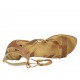 Zapato abierto estilo gladiador con cordones para mujer en piel avellana tacon 1 - Tallas disponibles:  42, 43, 45