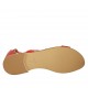 Zapato abierto estilo gladiador con cordones para mujer en piel roja tacon 1 - Tallas disponibles:  42, 43, 44, 46