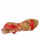 Zapato abierto estilo gladiador con cordones para mujer en piel roja tacon 1 - Tallas disponibles:  42, 43, 44, 46