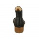 Woman's open toe highfronted shoe with back zipper in black leather and pierced leather heel 4 - Available sizes:  44