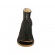 Woman's open toe highfronted shoe with back zipper in black leather and pierced leather heel 4 - Available sizes:  44